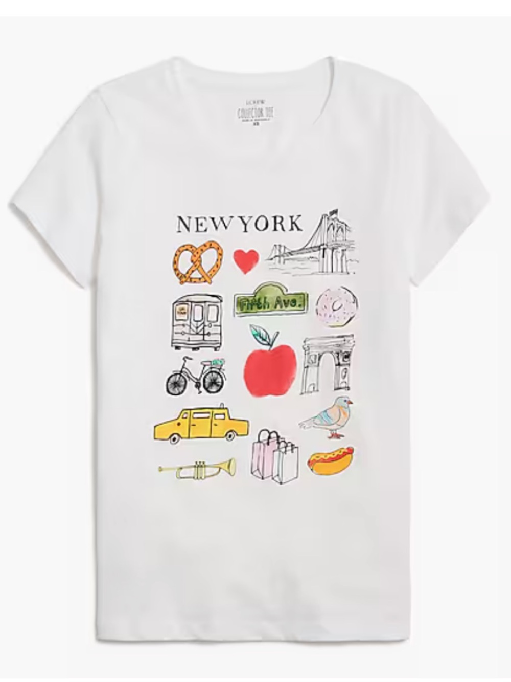 J Crew New York Graphic Tee - Women XXL White